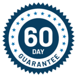 A seal that says 6 0 day guarantee