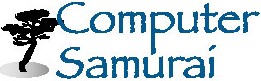 A computer logo is shown in blue.